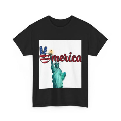 Patriotic Peace Tee, Unisex Cotton T-Shirt, Casual Wear, Gift for Americans Printify Patriotic Peace Tee, Unisex Cotton T-Shirt, Casual Wear, Gift for Americans Printify