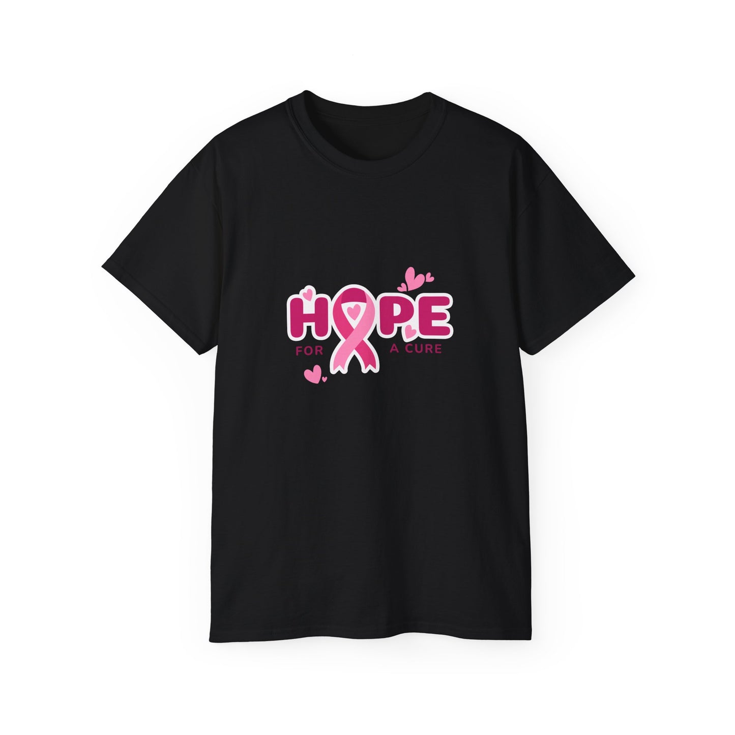 Hope for a Cure Tee, Breast Cancer Awareness Shirt, Cotton T-Shirt