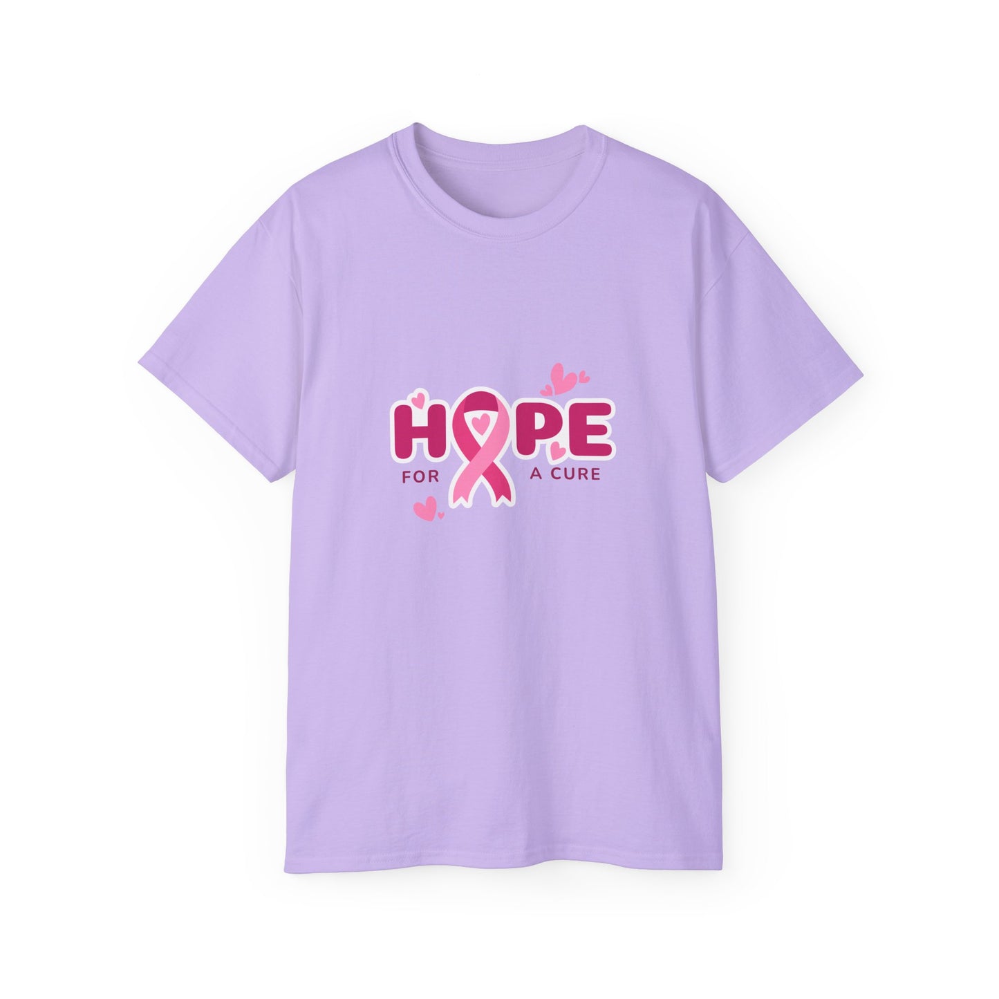 Hope for a Cure Tee, Breast Cancer Awareness Shirt, Cotton T-Shirt