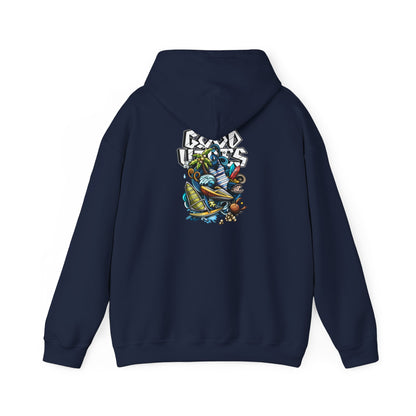 Good Vibes Graffiti Hoodie Sweatshirt, Cozy, Casual Gift, Relaxation Apparel Printify