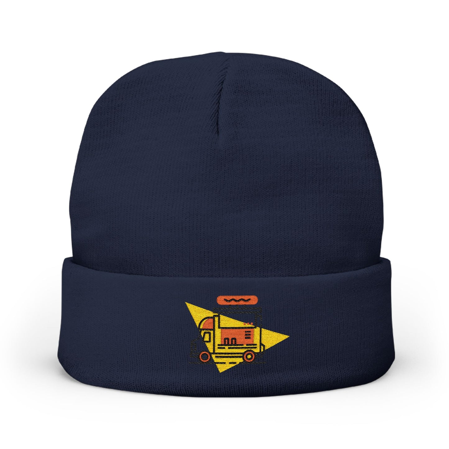 Embroidered Food Truck Beanie - Cozy Knit , Winter Accessory, Casual Outing