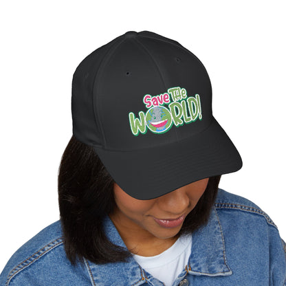 Eco-Friendly 'Save The World' Embroidered Cap, Sustainable Gift, Casual Style, Trendy Headwear