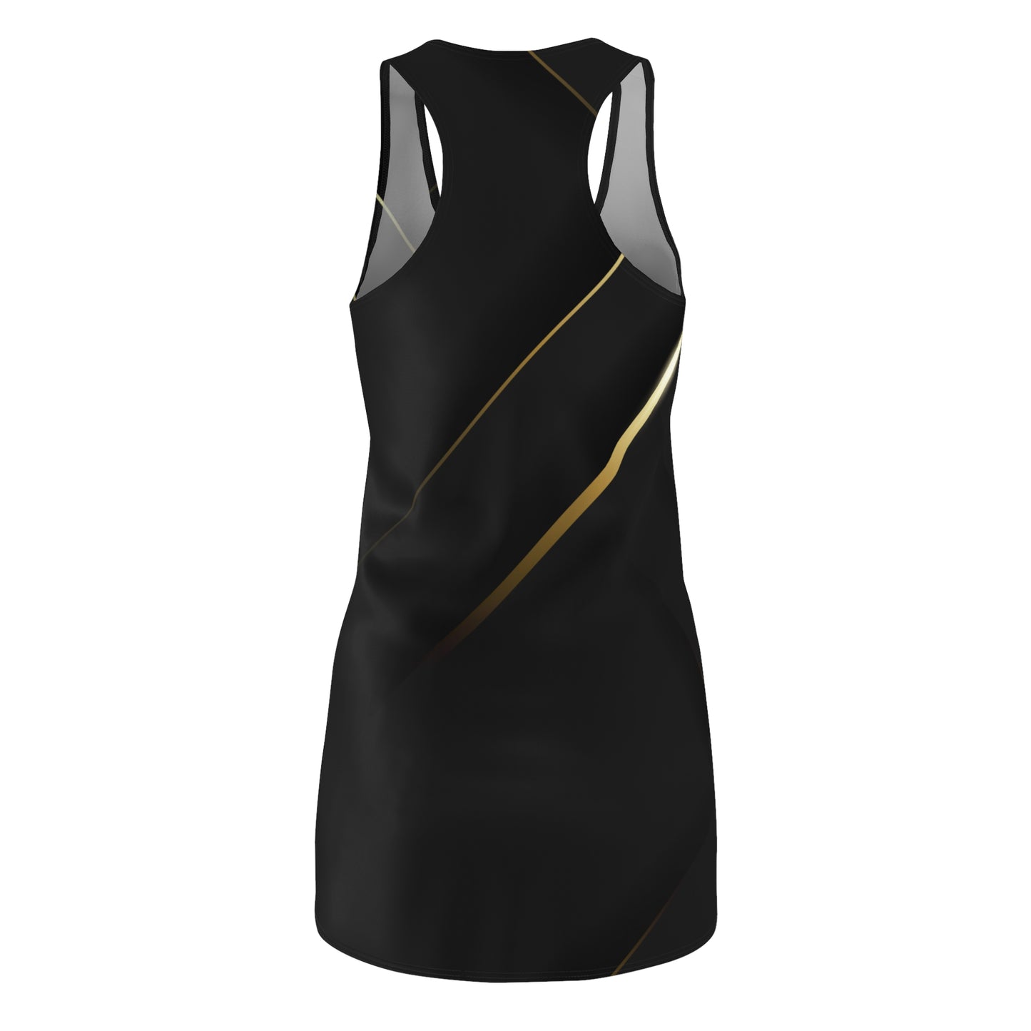 Chic Women's Racerback Dress - Elegant Black & Gold, Summer Party Dress, Casual Outfit, Wedding Guest, Stylish Gifts Printify