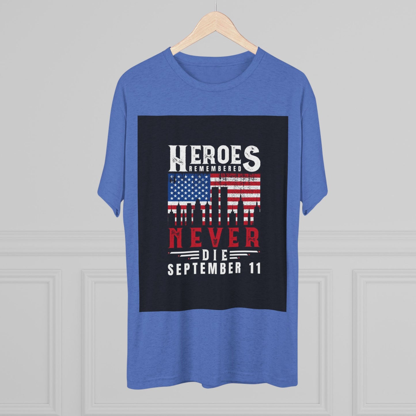 Heroes Remembered 9/11 Unisex Crew Tee, Patriot Tee, Memorial Shirt Printify