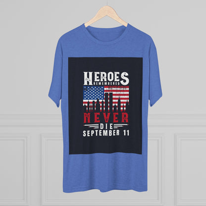 Heroes Remembered 9/11 Unisex Crew Tee, Patriot Tee, Memorial Shirt Printify