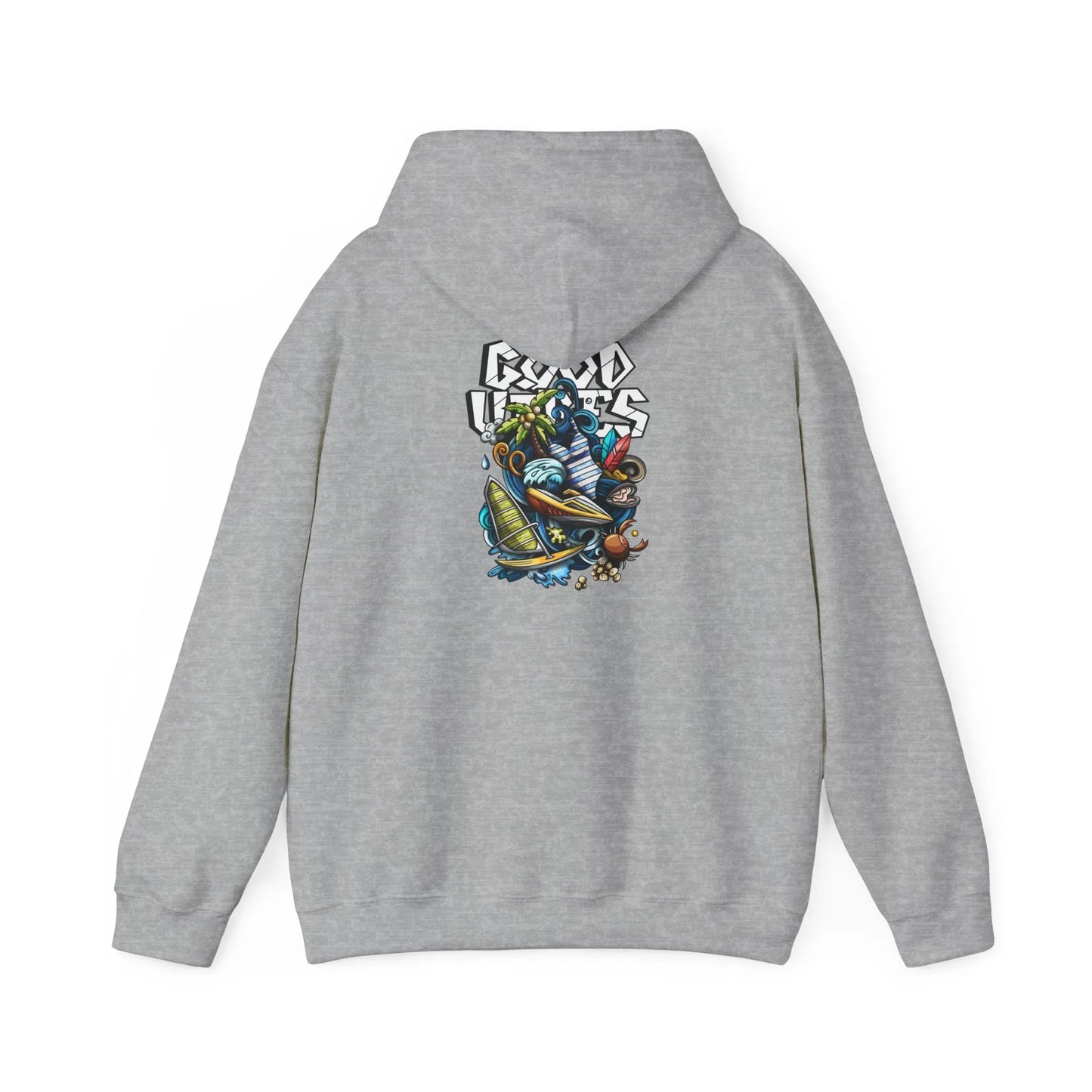 Good Vibes Graffiti Hoodie Sweatshirt, Cozy, Casual Gift, Relaxation Apparel Printify Good Vibes Graffiti Hoodie Sweatshirt, Cozy, Casual Gift, Relaxation Apparel Printify