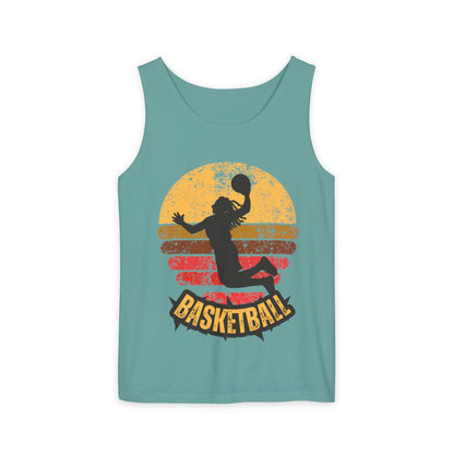 Retro Basketball Unisex Tank Top -  Summer Days, Gifts for Athletes, and Active Wear