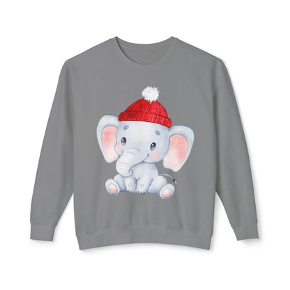 Adorable Elephant Crewneck Sweatshirt, Cute Unisex Sweatshirt, Cozy Lightweight Top