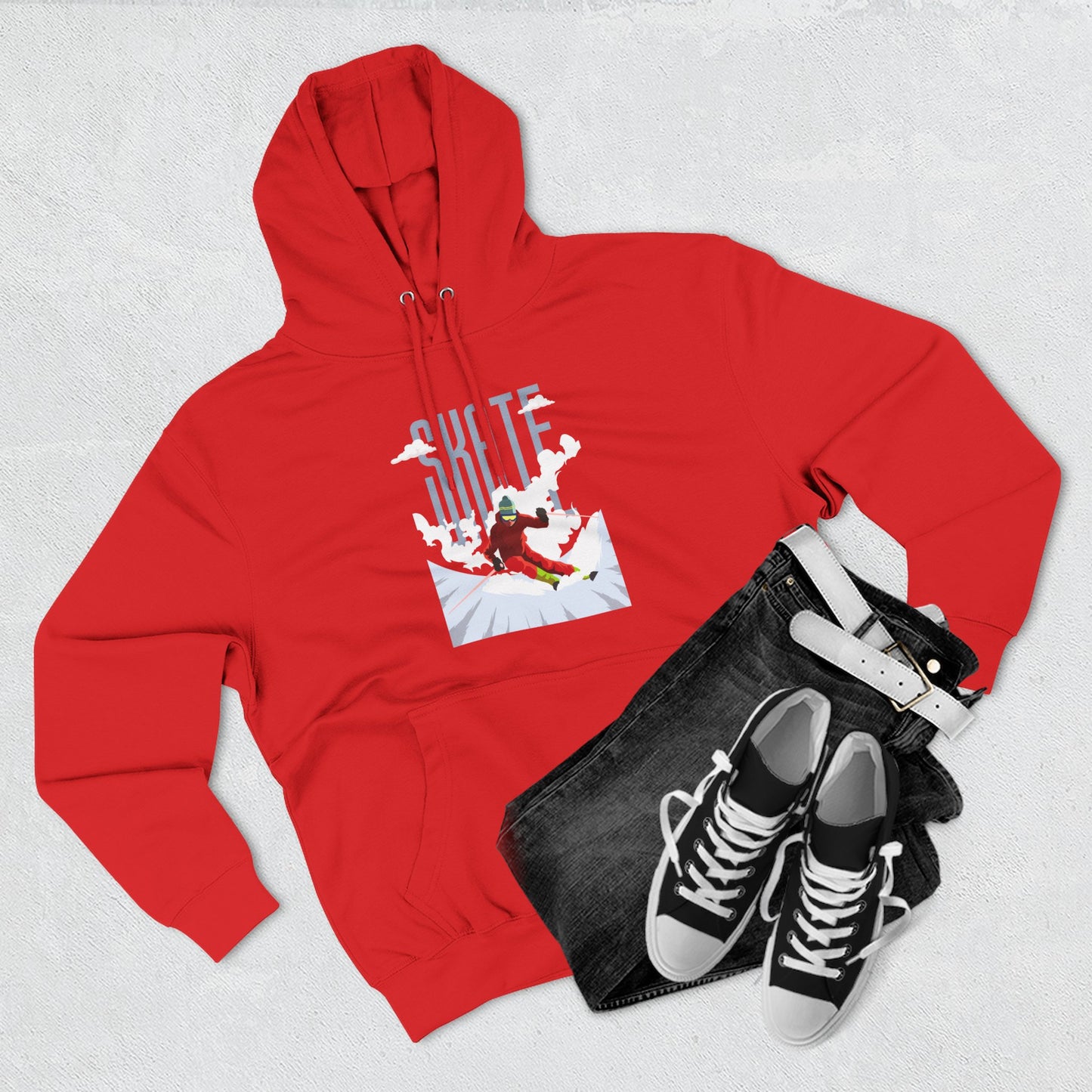 Skiing Fleece Hoodie, Cozy Winter Apparel, Outdoor Sports Gear, Snowboarding Holiday Wear