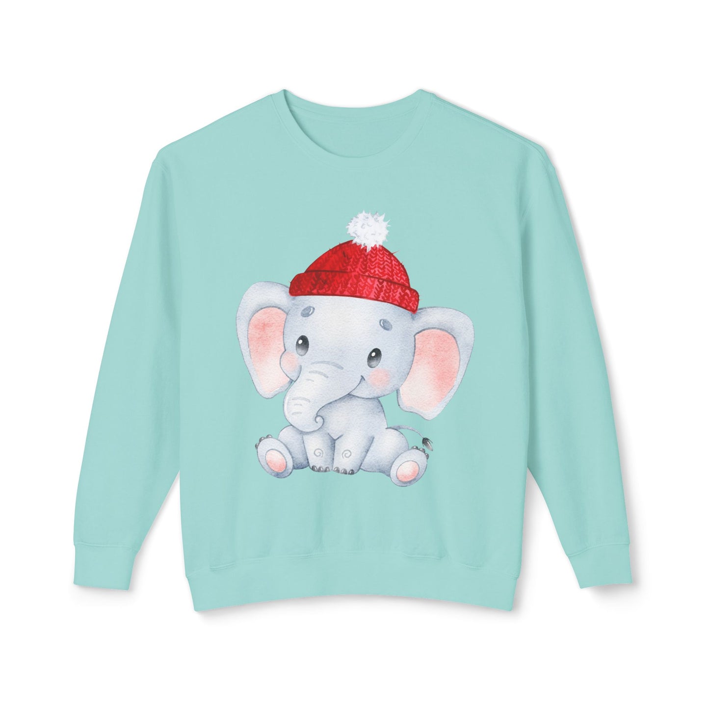 Adorable Elephant Crewneck Sweatshirt, Cute Unisex Sweatshirt, Cozy Lightweight Top
