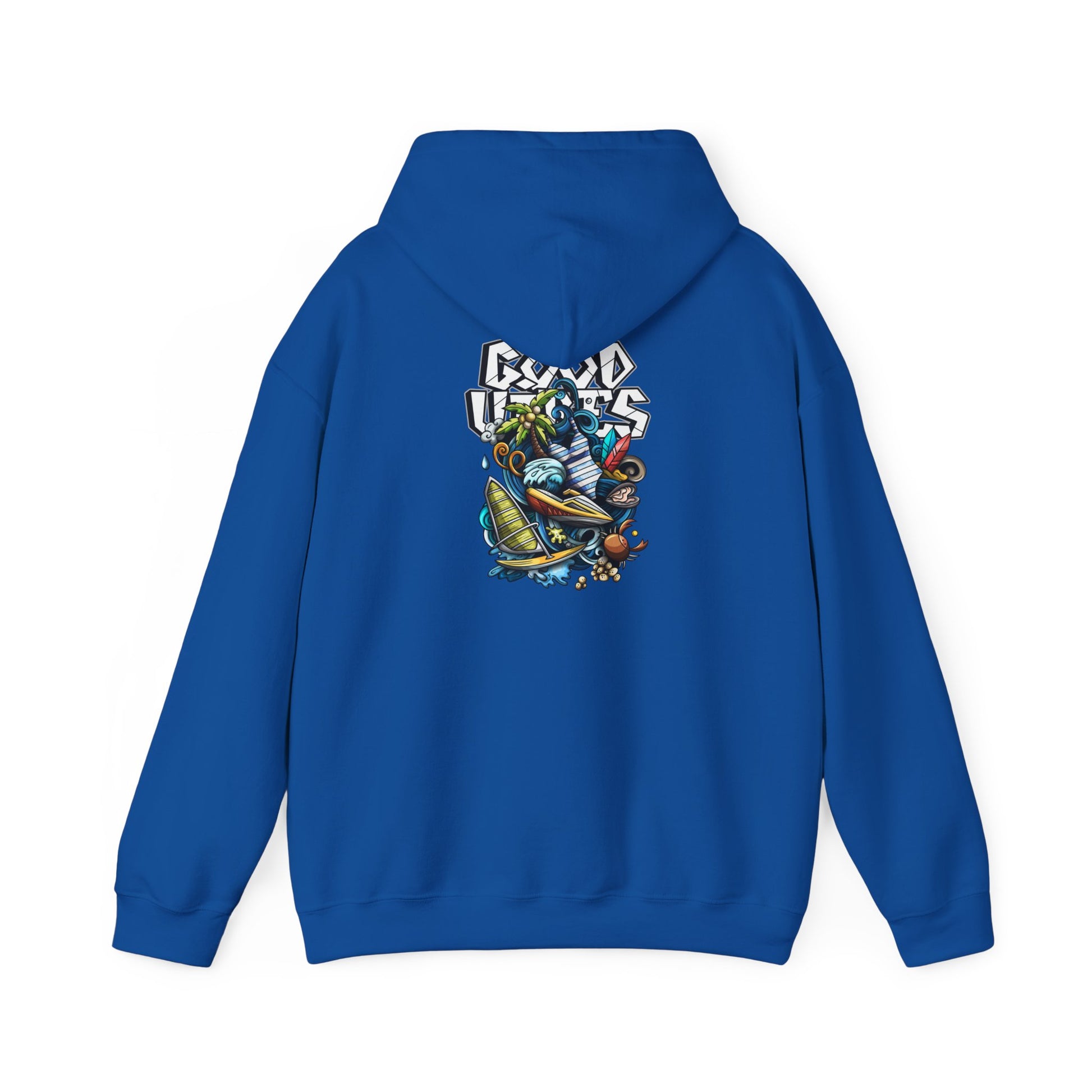 Good Vibes Graffiti Hoodie Sweatshirt, Cozy, Casual Gift, Relaxation Apparel Printify