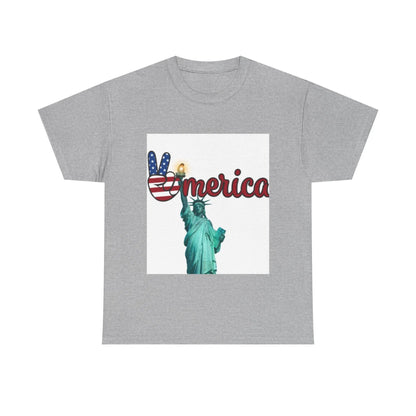 Patriotic Peace Tee, Unisex Cotton T-Shirt, Casual Wear, Gift for Americans Printify Patriotic Peace Tee, Unisex Cotton T-Shirt, Casual Wear, Gift for Americans Printify