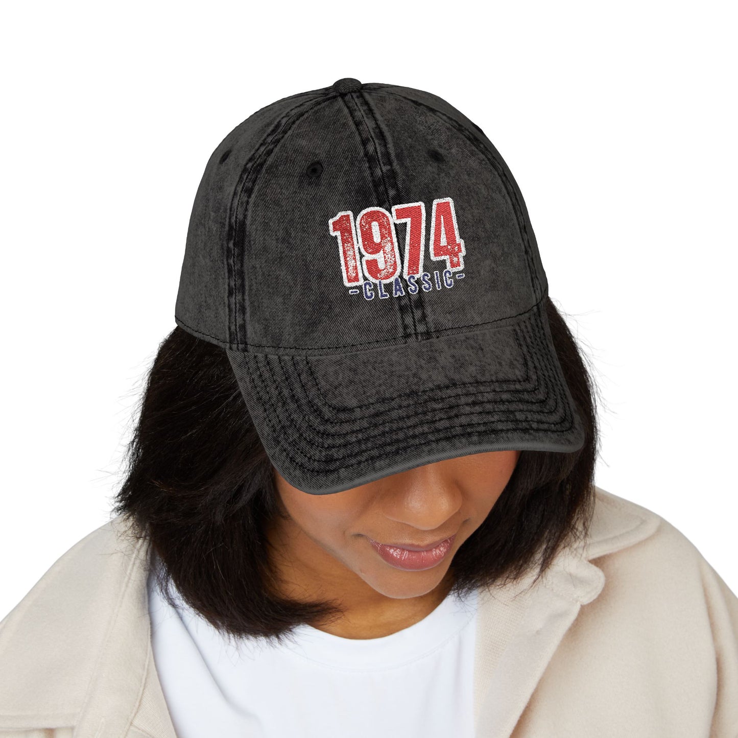 Vintage Embroidered Cap, Retro 1974 Baseball Hat, Unisex Adjustable Hat, Perfect for Casual Wear