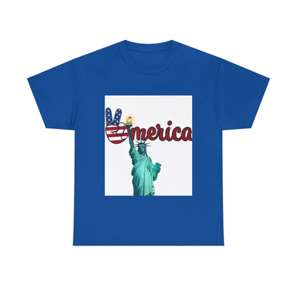 Patriotic Peace Tee, Unisex Cotton T-Shirt, Casual Wear, Gift for Americans Printify Patriotic Peace Tee, Unisex Cotton T-Shirt, Casual Wear, Gift for Americans Printify