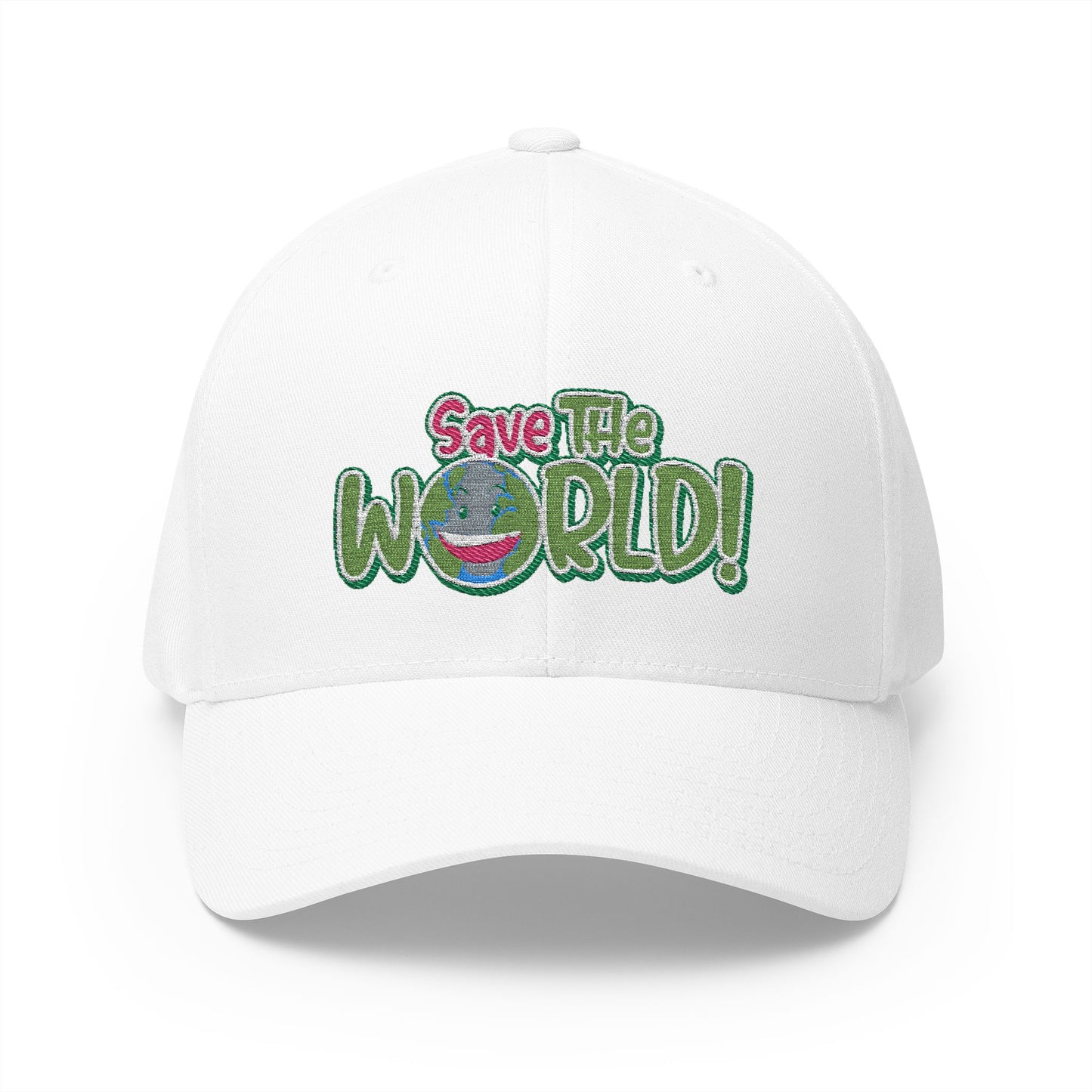 Eco-Friendly 'Save The World' Embroidered Cap, Sustainable Gift, Casual Style, Trendy Headwear