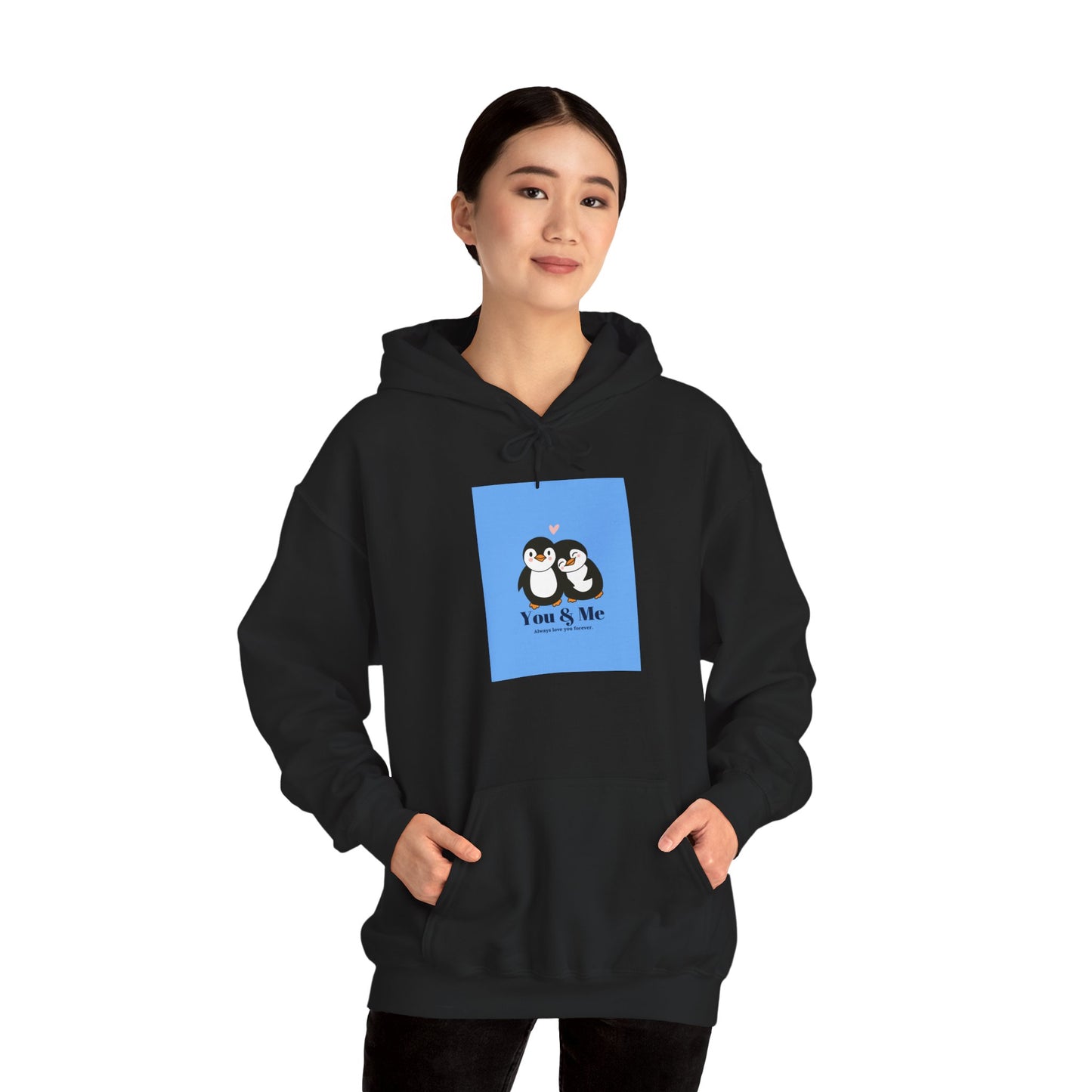Cute Penguin Love Hoodie - Perfect for Couples, Gifts for Him & Her, Cozy Sweatshirts Printify