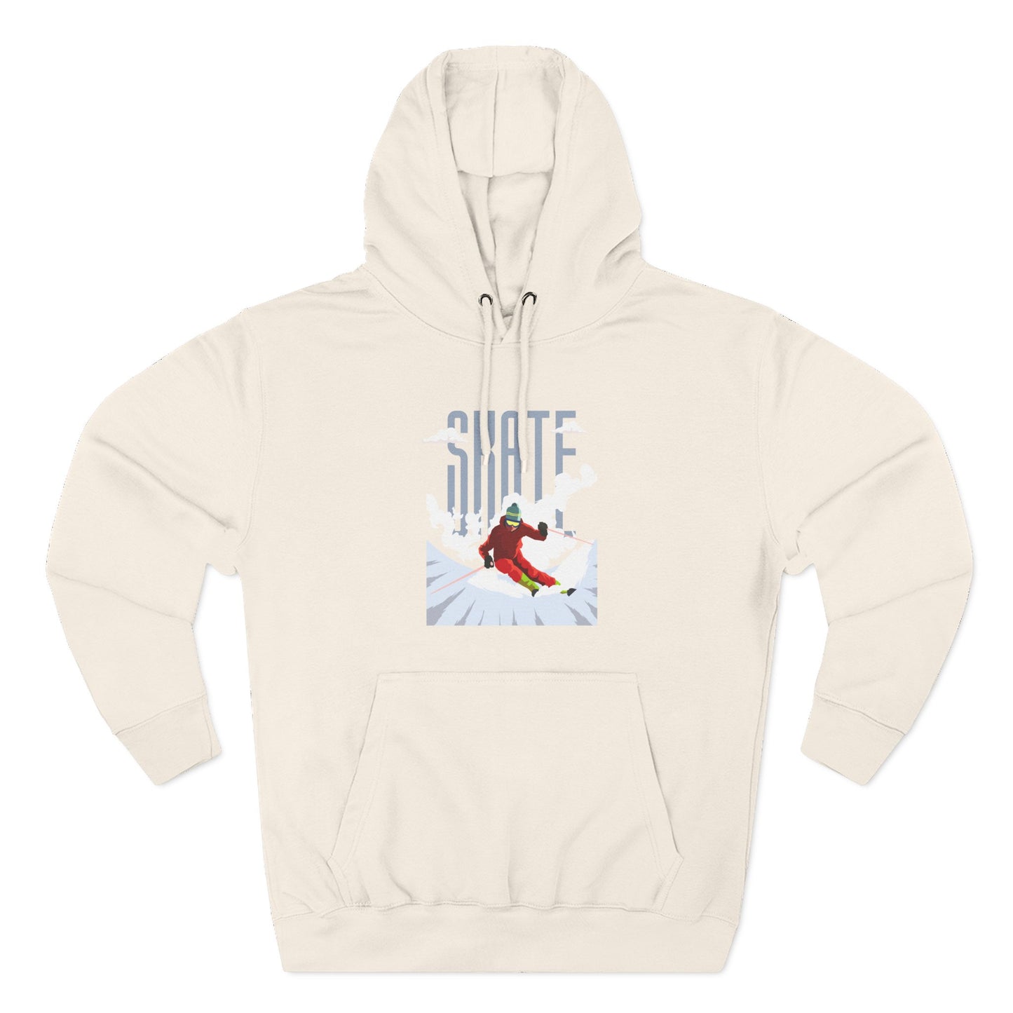 Skiing Fleece Hoodie, Cozy Winter Apparel, Outdoor Sports Gear, Snowboarding Holiday Wear