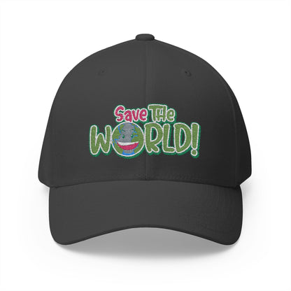 Eco-Friendly 'Save The World' Embroidered Cap, Sustainable Gift, Casual Style, Trendy Headwear