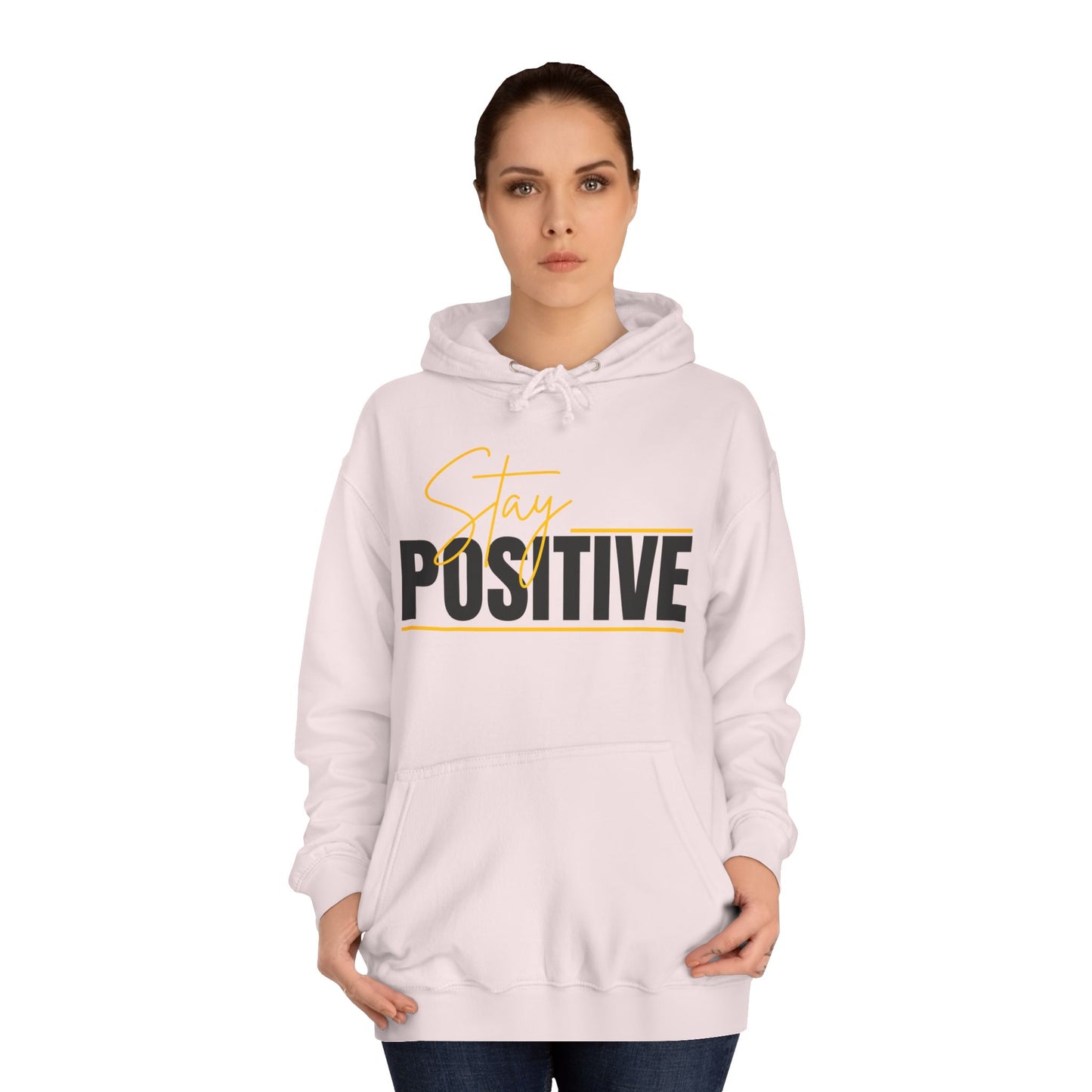 Positive Vibes Unisex College Hoodie, Cozy Sweatshirt