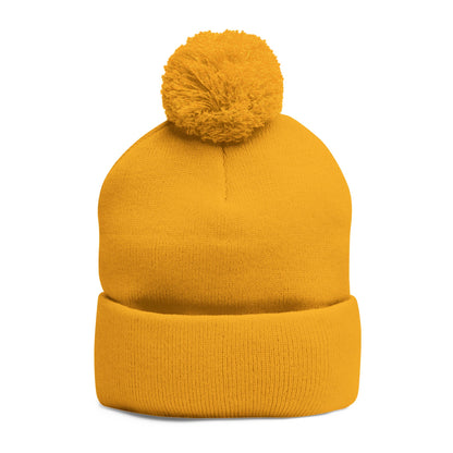 Cozy Embroidered Pom-Pom Cap | Winter Hat, Fashion Accessory