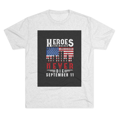 Heroes Remembered 9/11 Unisex Crew Tee, Patriot Tee, Memorial Shirt