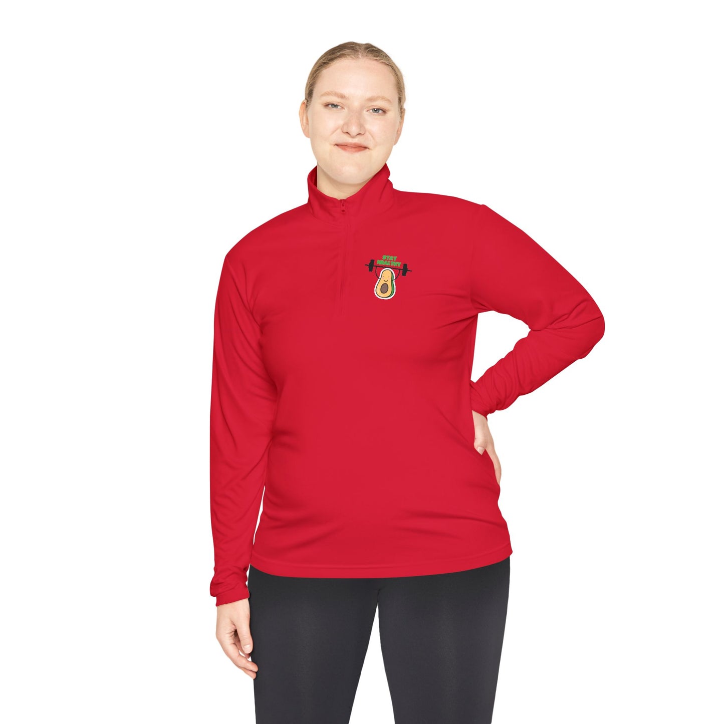 Fitness-Inspired Unisex Quarter-Zip Pullover - Casual Exercise Wear