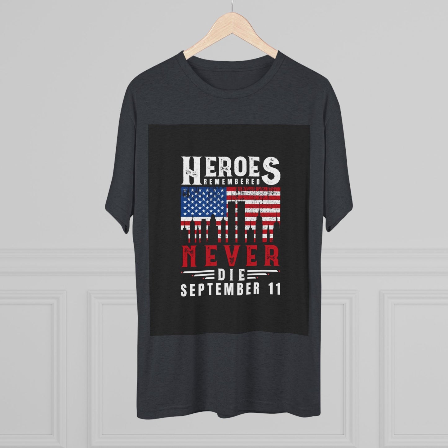 Heroes Remembered 9/11 Unisex Crew Tee, Patriot Tee, Memorial Shirt