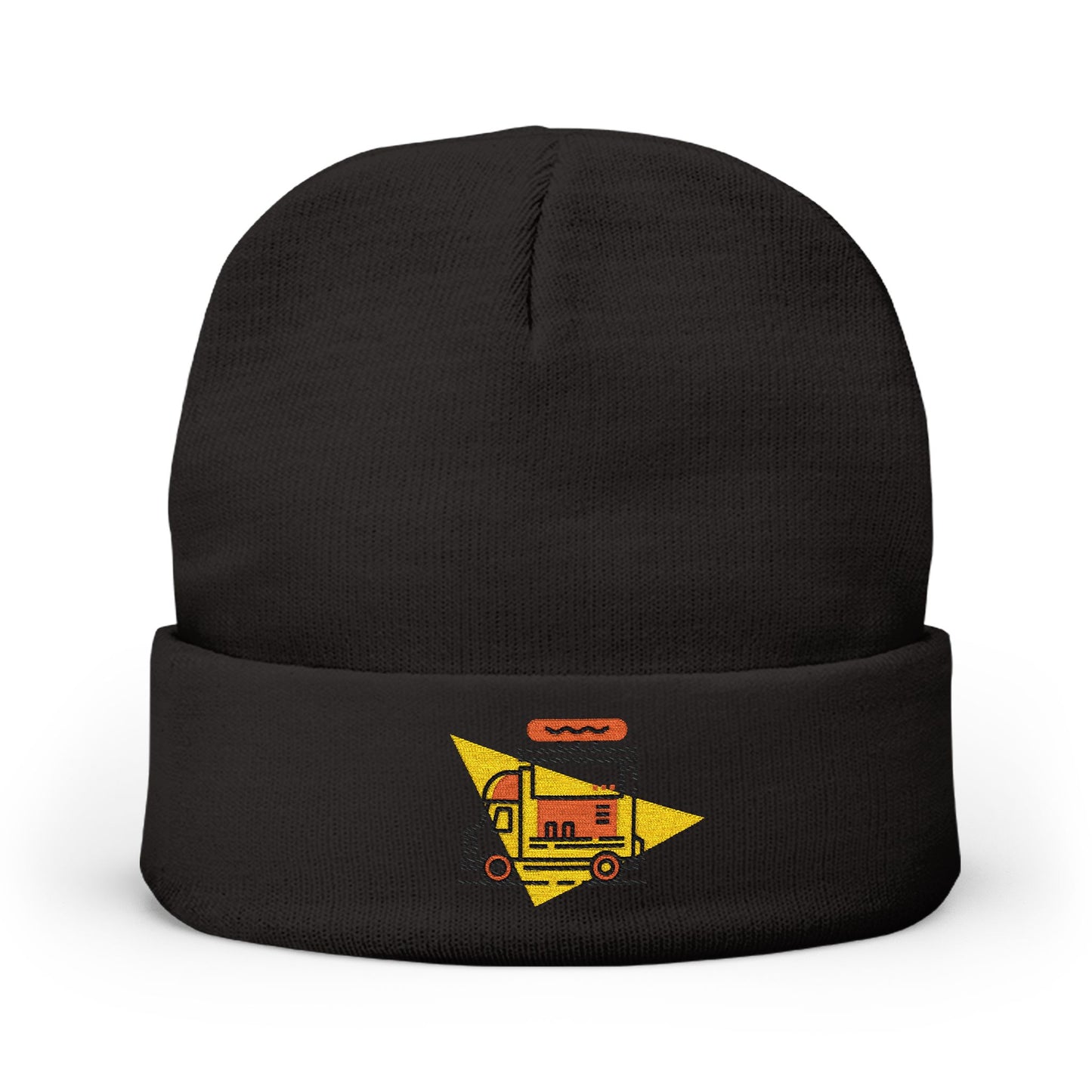 Embroidered Food Truck Beanie - Cozy Knit , Winter Accessory, Casual Outing