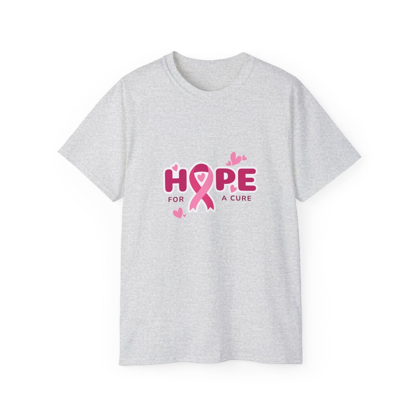 Hope for a Cure Tee, Breast Cancer Awareness Shirt, Cotton T-Shirt