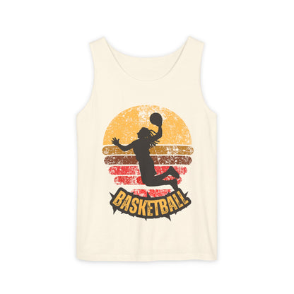 Retro Basketball Unisex Tank Top -  Summer Days, Gifts for Athletes, and Active Wear