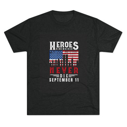 Heroes Remembered 9/11 Unisex Crew Tee, Patriot Tee, Memorial Shirt