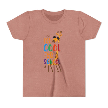 Youth Short Sleeve Tee, 'Too Cool for School' Kids T-shirt, Perfect for Back to School, Casual Wear Printify