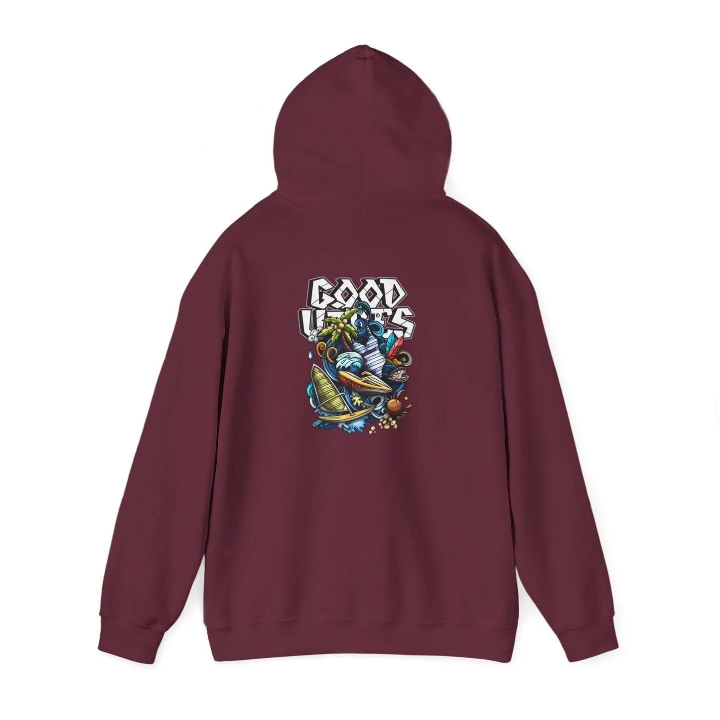 Good Vibes Graffiti Hoodie Sweatshirt, Cozy, Casual Gift, Relaxation Apparel Printify Good Vibes Graffiti Hoodie Sweatshirt, Cozy, Casual Gift, Relaxation Apparel Printify