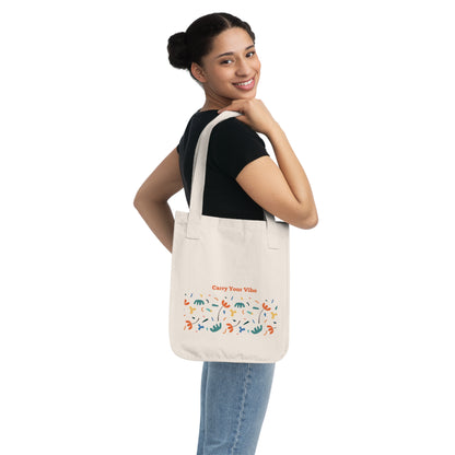 Organic Canvas Tote Bag with Design - Eco-Friendly  Reusable