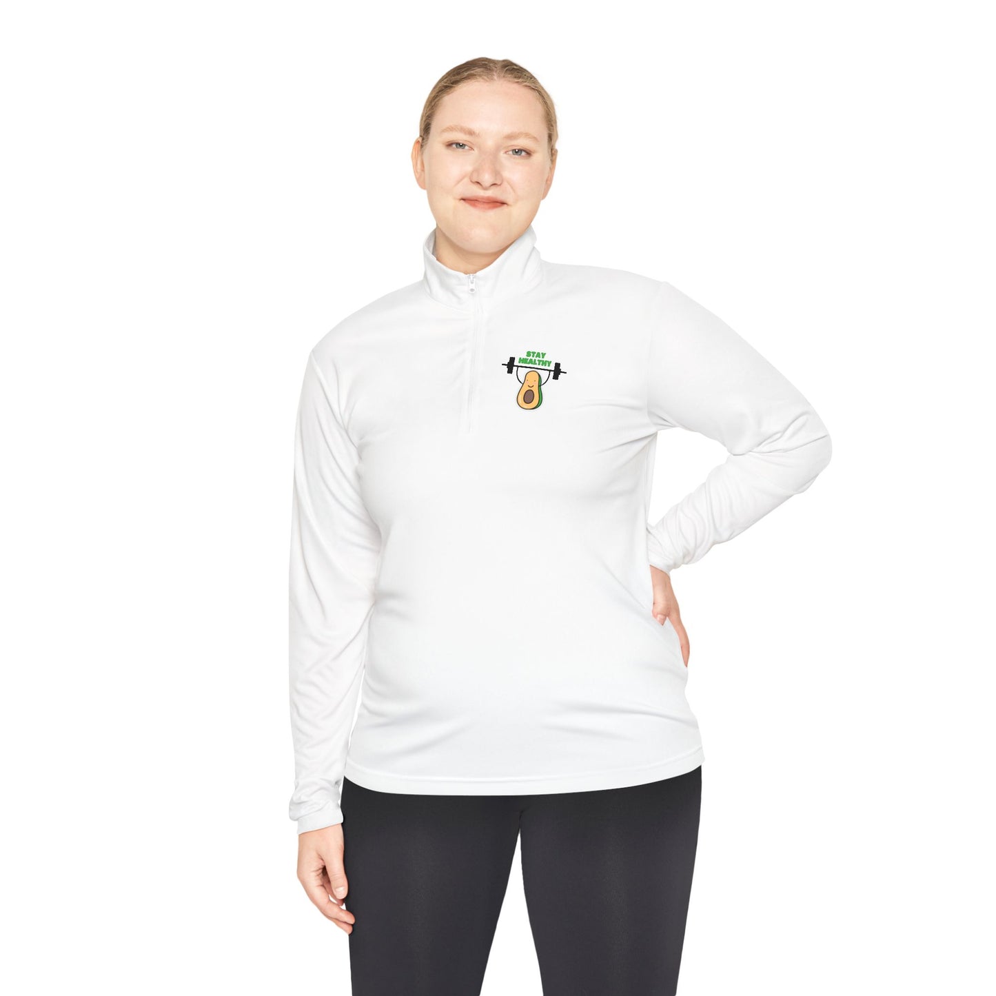 Fitness-Inspired Unisex Quarter-Zip Pullover - Casual Exercise Wear