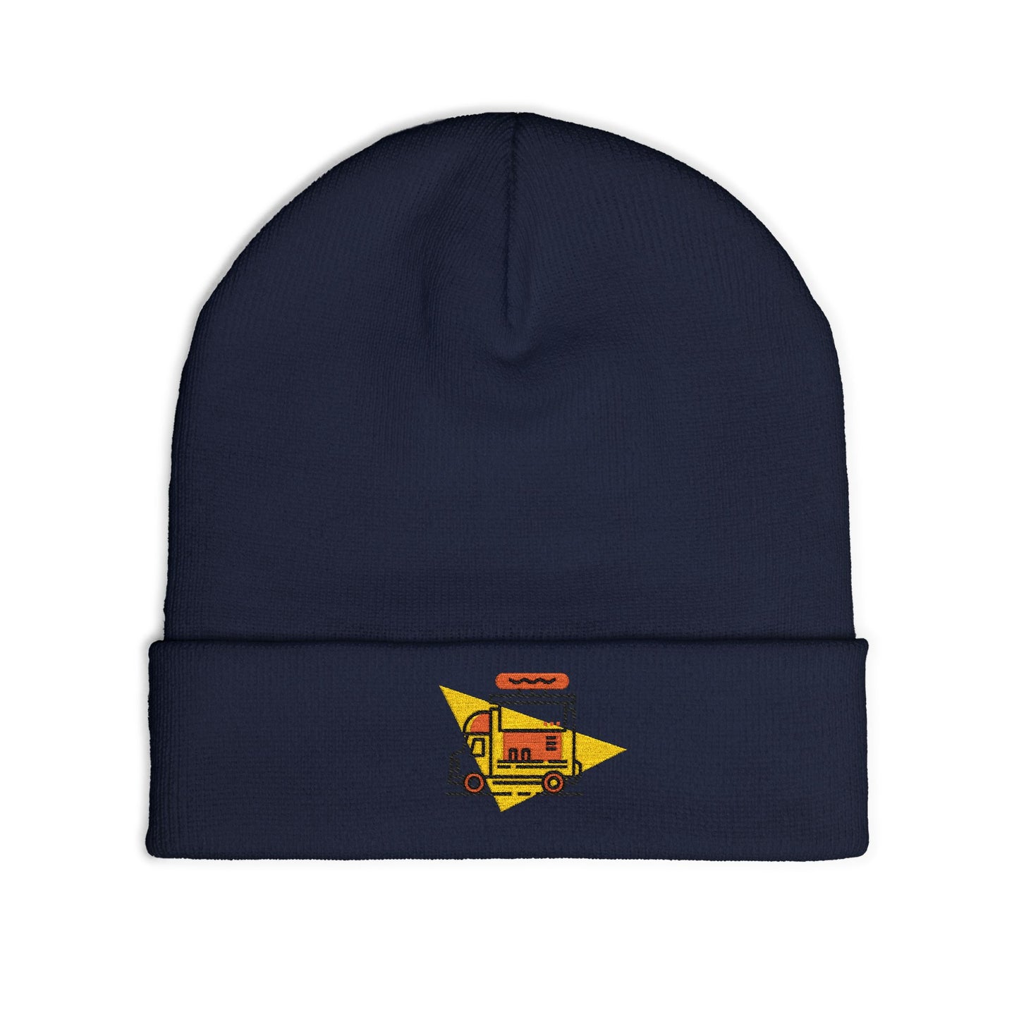 Embroidered Food Truck Beanie - Cozy Knit , Winter Accessory, Casual Outing