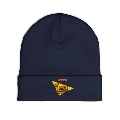 Embroidered Food Truck Beanie - Cozy Knit , Winter Accessory, Casual Outing