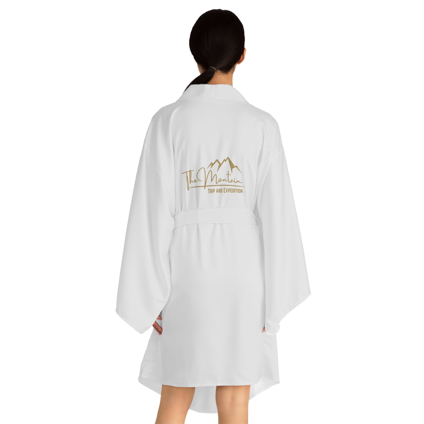Elegant Long Sleeve Kimono Robe, Cozy Lounge Wear