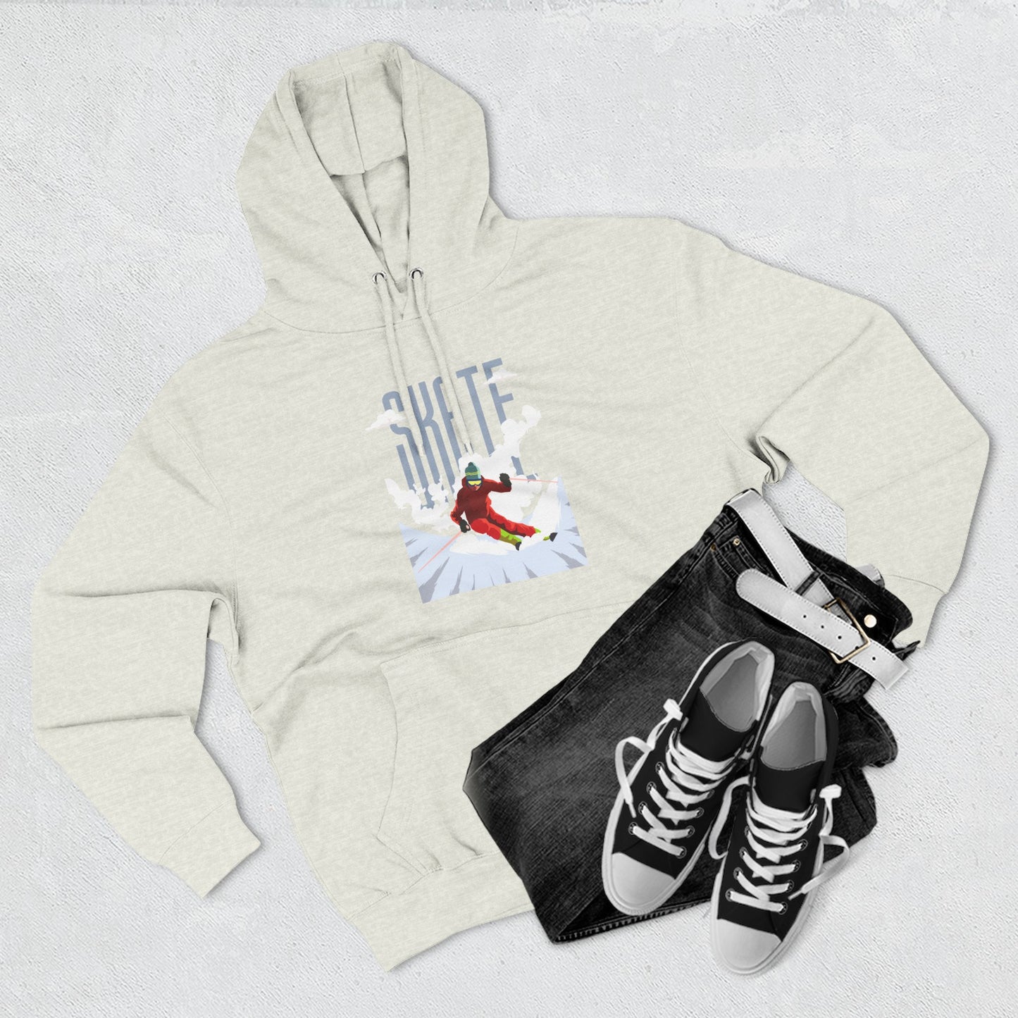 Skiing Fleece Hoodie, Cozy Winter Apparel, Outdoor Sports Gear, Snowboarding Holiday Wear