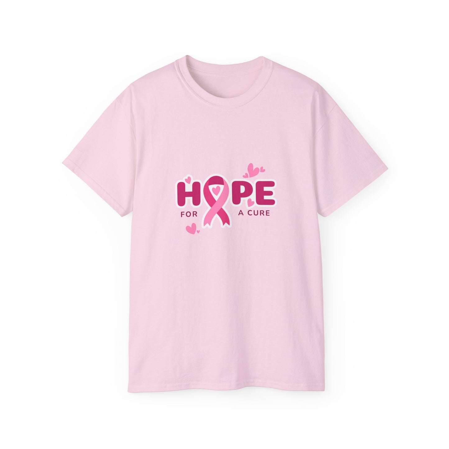 Hope for a Cure Tee, Breast Cancer Awareness Shirt, Cotton T-Shirt