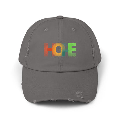 Unisex Distressed Cap with 'HOPE' Design - Trendy Adjustable Hat for Everyday Wear