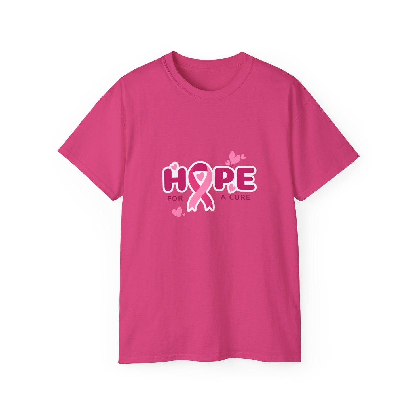 Hope for a Cure Tee, Breast Cancer Awareness Shirt, Cotton T-Shirt