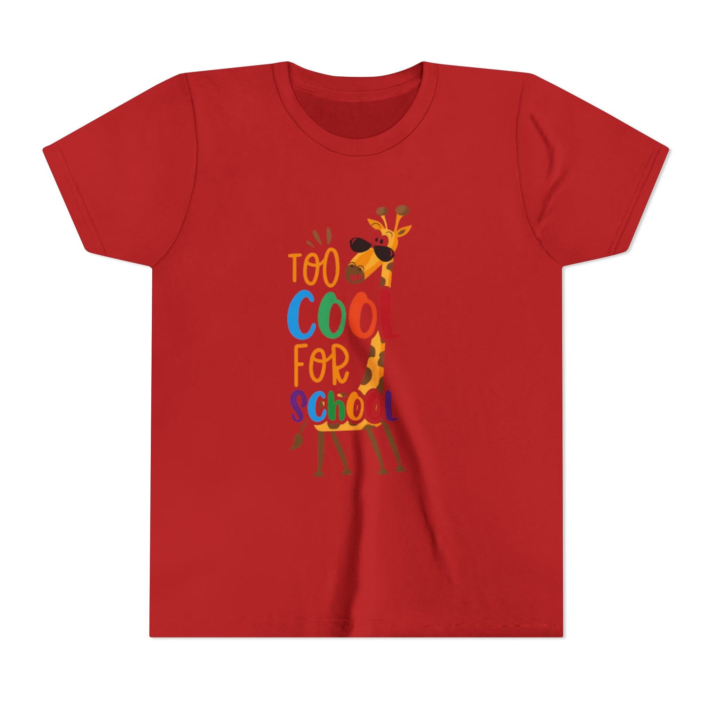 Youth Short Sleeve Tee, 'Too Cool for School' Kids T-shirt, Perfect for Back to School, Casual Wear Printify