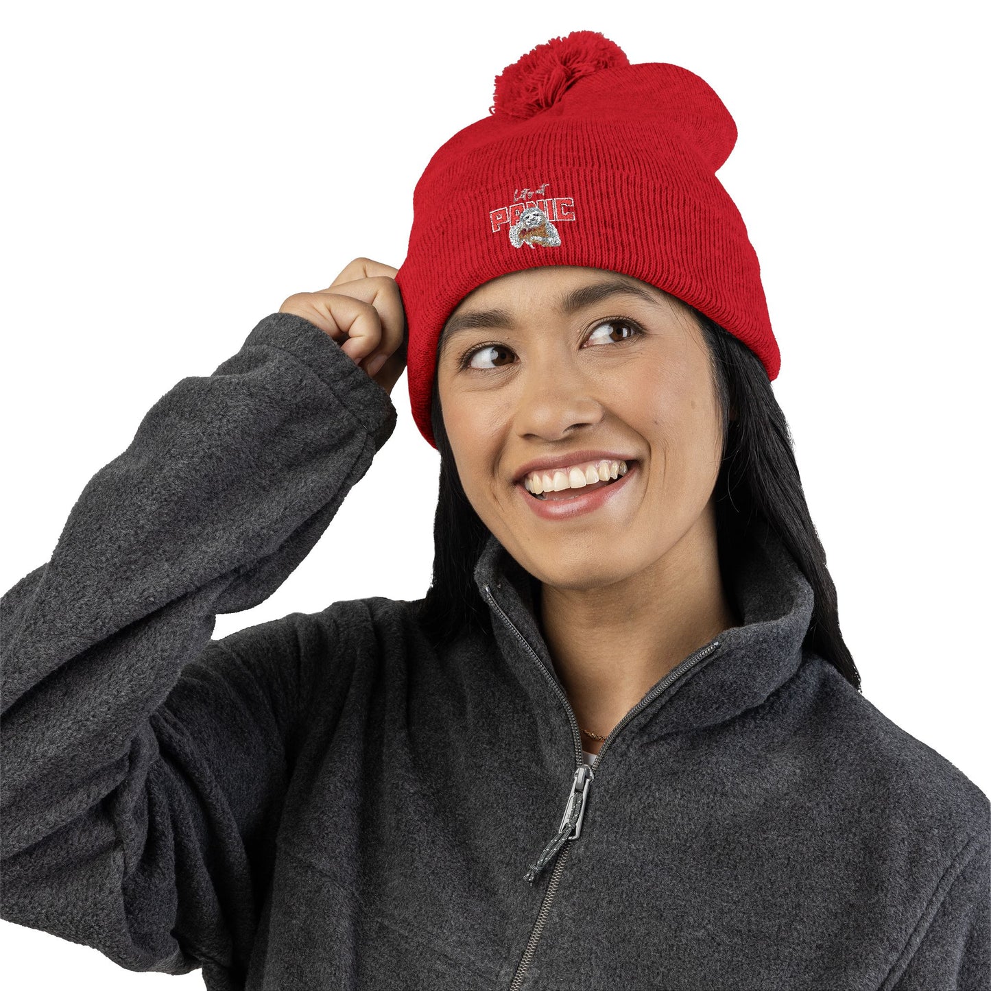Cozy Embroidered Pom-Pom Cap | Winter Hat, Fashion Accessory