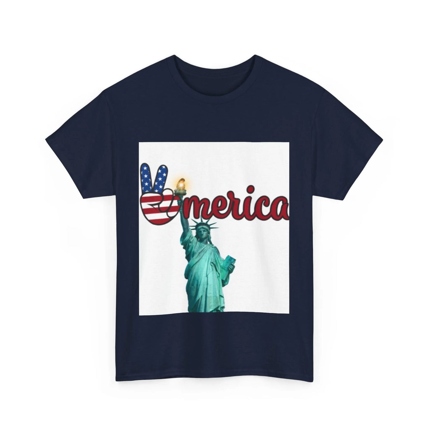 Patriotic Peace Tee, Unisex Cotton T-Shirt, Casual Wear, Gift for Americans Printify Patriotic Peace Tee, Unisex Cotton T-Shirt, Casual Wear, Gift for Americans Printify