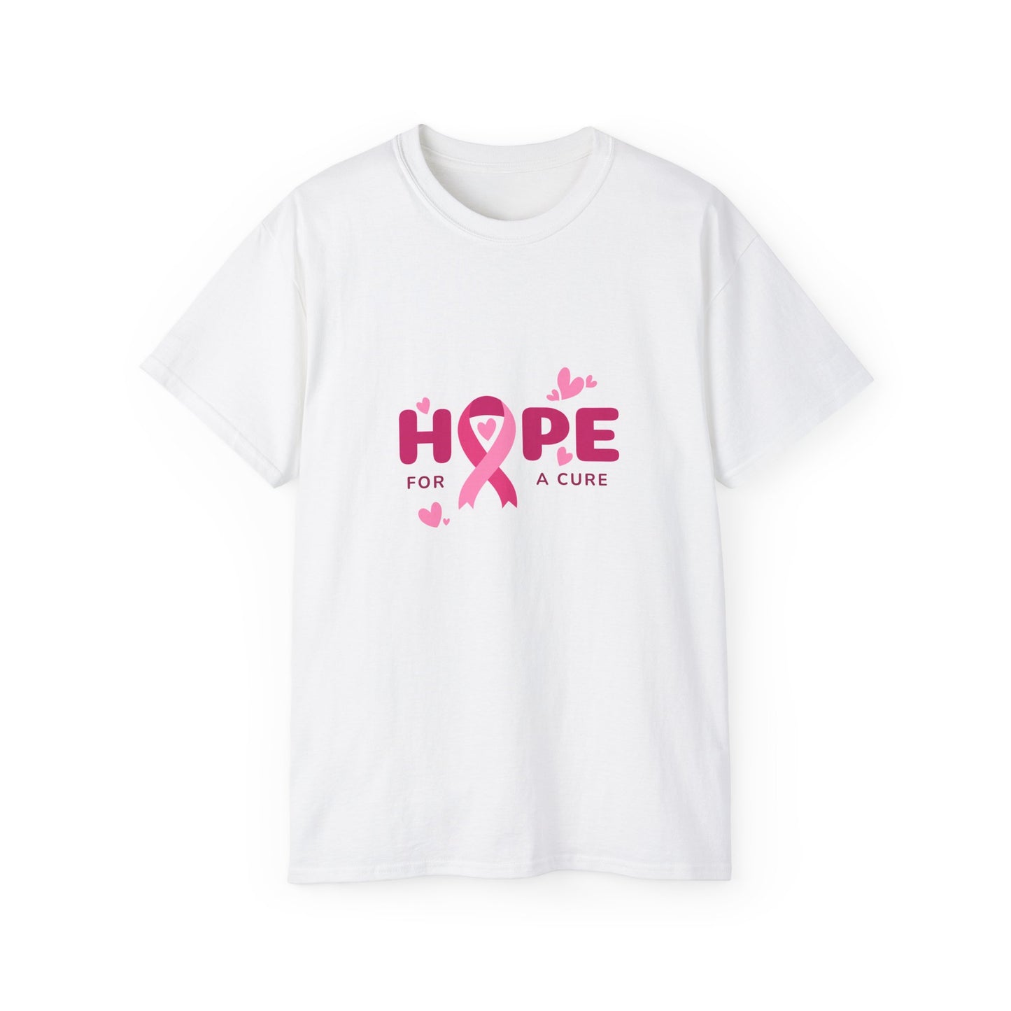 Hope for a Cure Tee, Breast Cancer Awareness Shirt, Cotton T-Shirt Printify