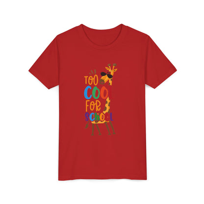 Youth Short Sleeve Tee, 'Too Cool for School' Kids T-shirt, Perfect for Back to School, Casual Wear