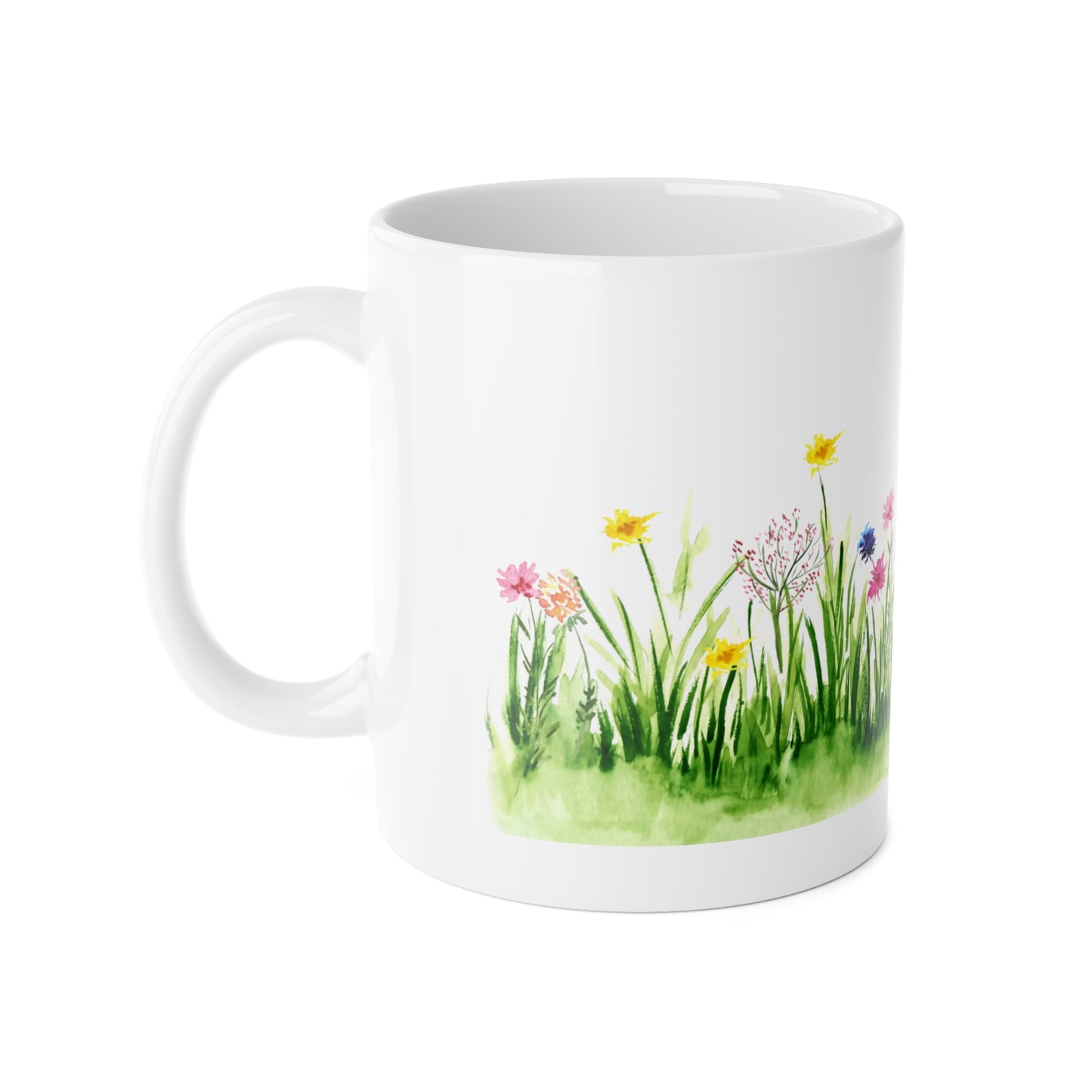 Floral Mug - Hand-painted Spring Design, Botanical Décor,Tea Time Favorite Printify