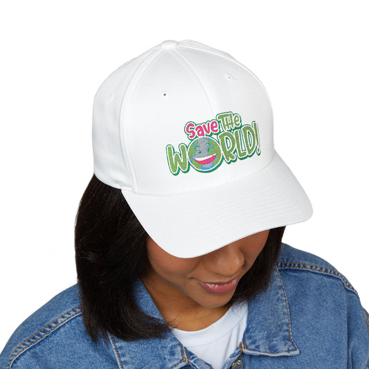 Eco-Friendly 'Save The World' Embroidered Cap, Sustainable Gift, Casual Style, Trendy Headwear