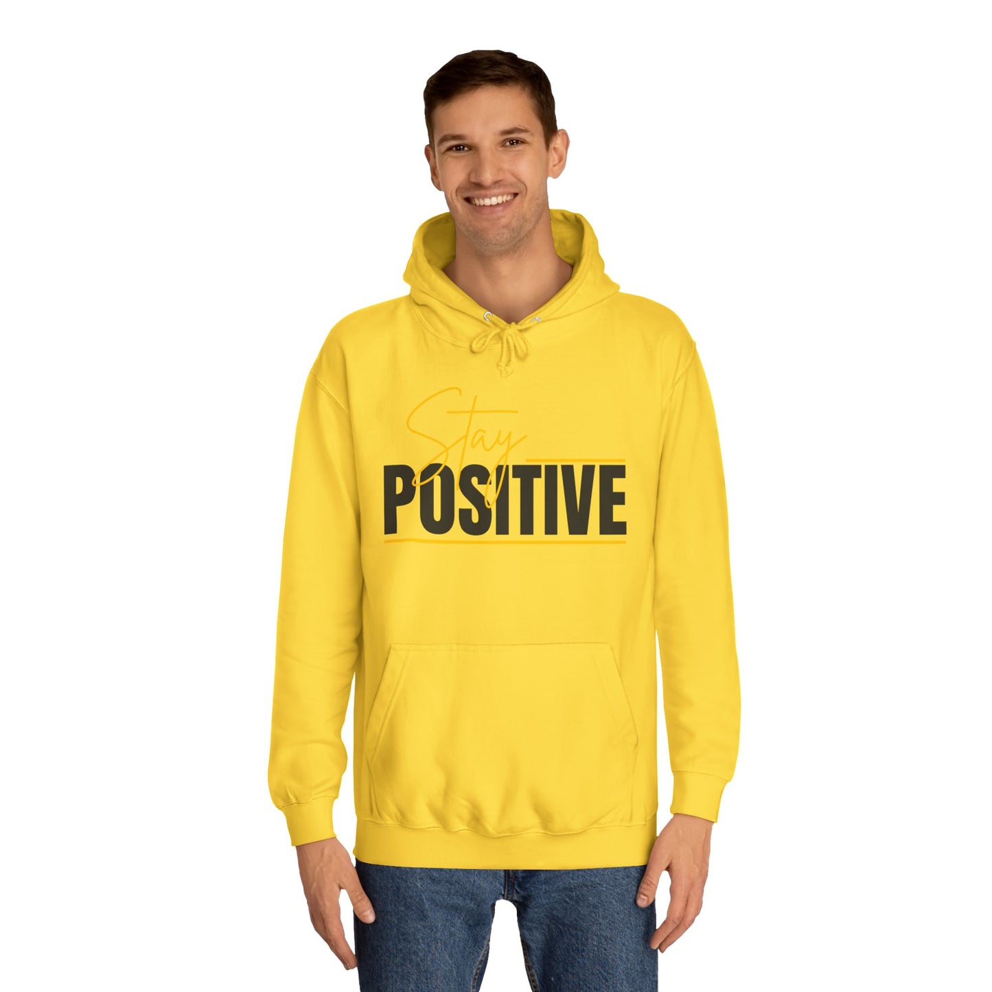 Positive Vibes Unisex College Hoodie, Cozy Sweatshirt